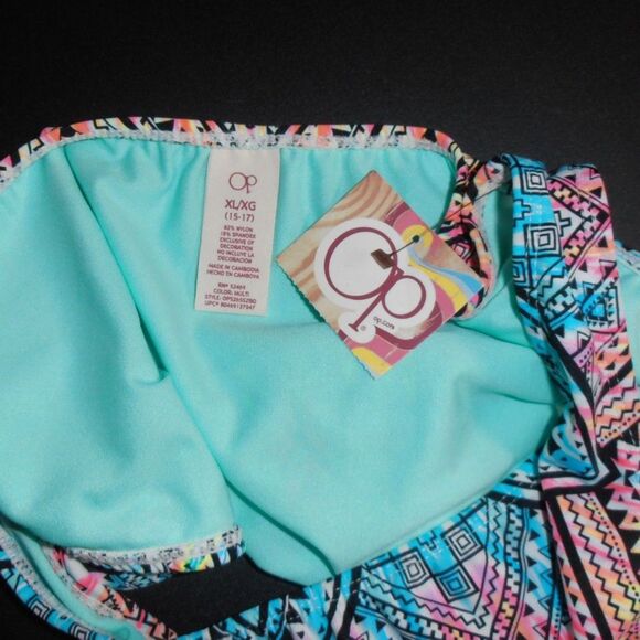 NWT OP Bikini Bottoms – XL – Bright Aztec Tribal Print Swimwear - Picture 3 of 3